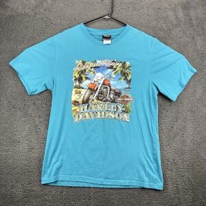 Harley‎ Davidson T Shirt Men L Riding Relaxing Tropical Roatan Honduras Crew